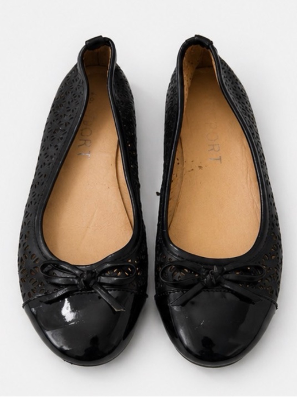 Report Black Girl’s Laser-Cut Ballet Flats with Bow